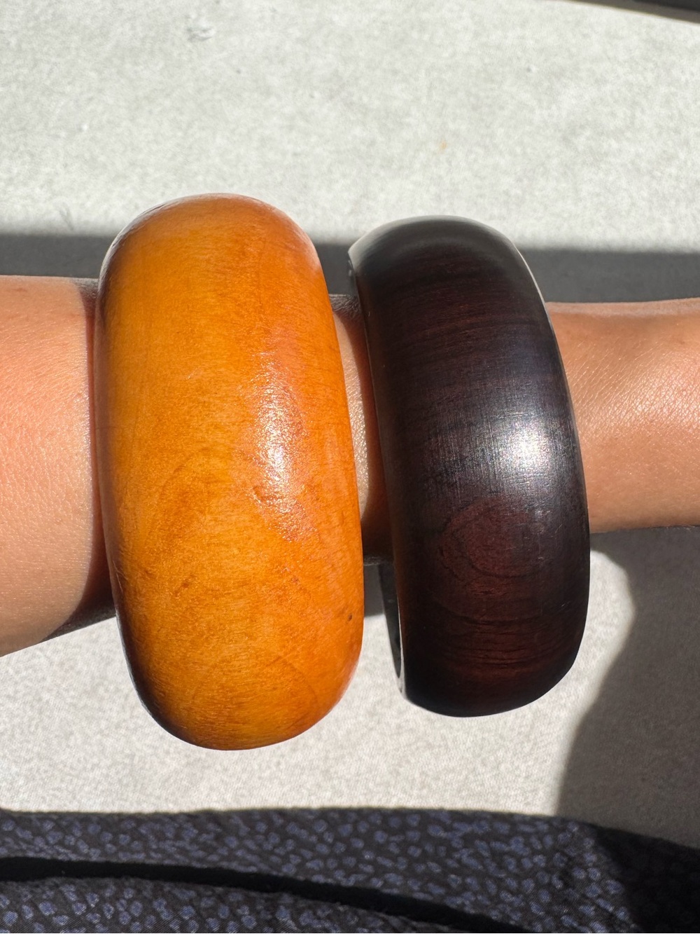 Chunky Wooden Bangle Bracelet Set